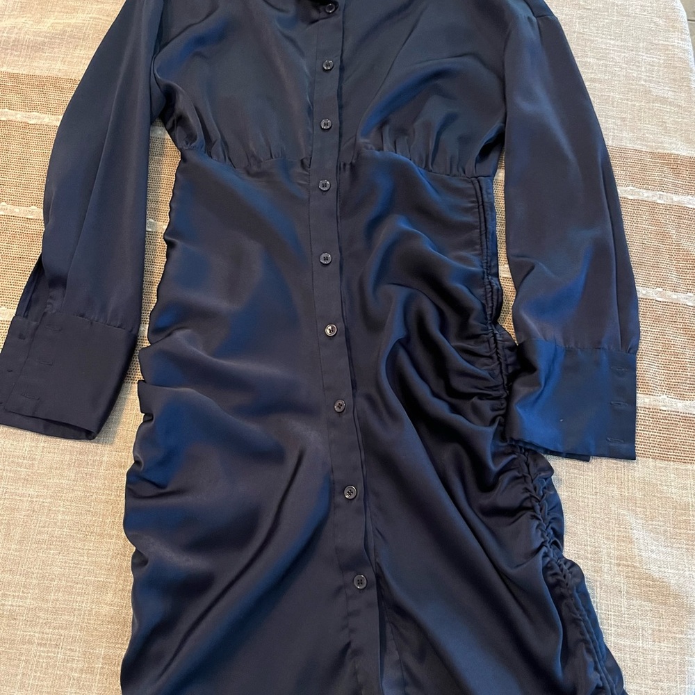 J.ING Black Sheath Dress with Ruched Asymmetrical Design